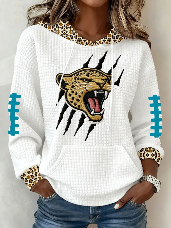 Jacksonville Football Leopard Pattern Waffle Hoodie Jaguars Merch Jacksonville Victory Hoodie Jacksonville Football Leopard Pattern Waffle Hoodie Jaguars Merch Jacksonville Victory Hoodie
