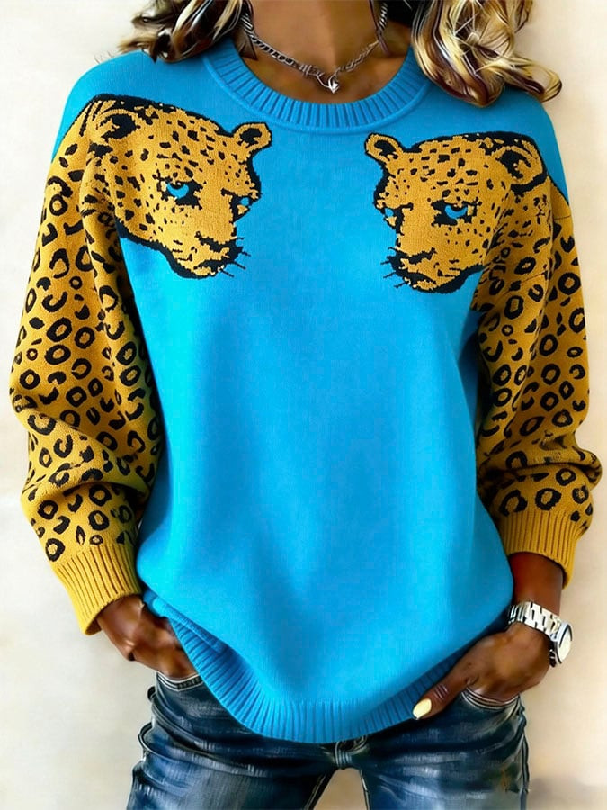 Jacksonville Jaguars Merch Leopard Cheetah Head Sweatshirt Football Clothing Gifts