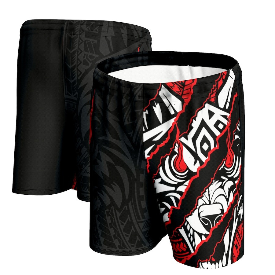 Jacob Fatu Shorts Men's ProSphere Black Jacob Fatu Claw Mark Tribal Native Clothing
