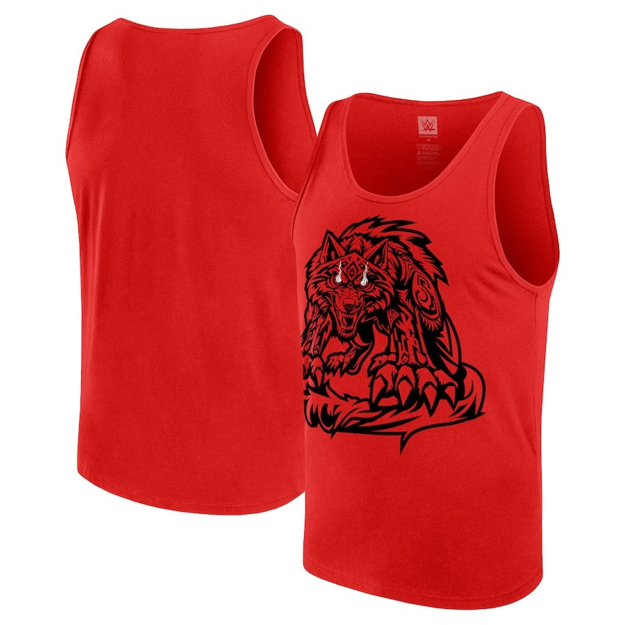 Jacob Fatu Tribal Wolf Men's Tank Top Red Jacob Fatu Merch Apparel Gifts For Fans