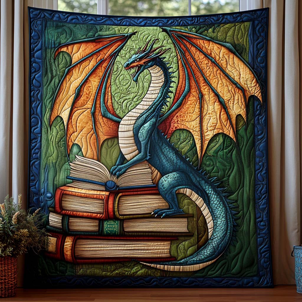 Jade Serpent Quilted Blanket Unique Dragon Gifts
