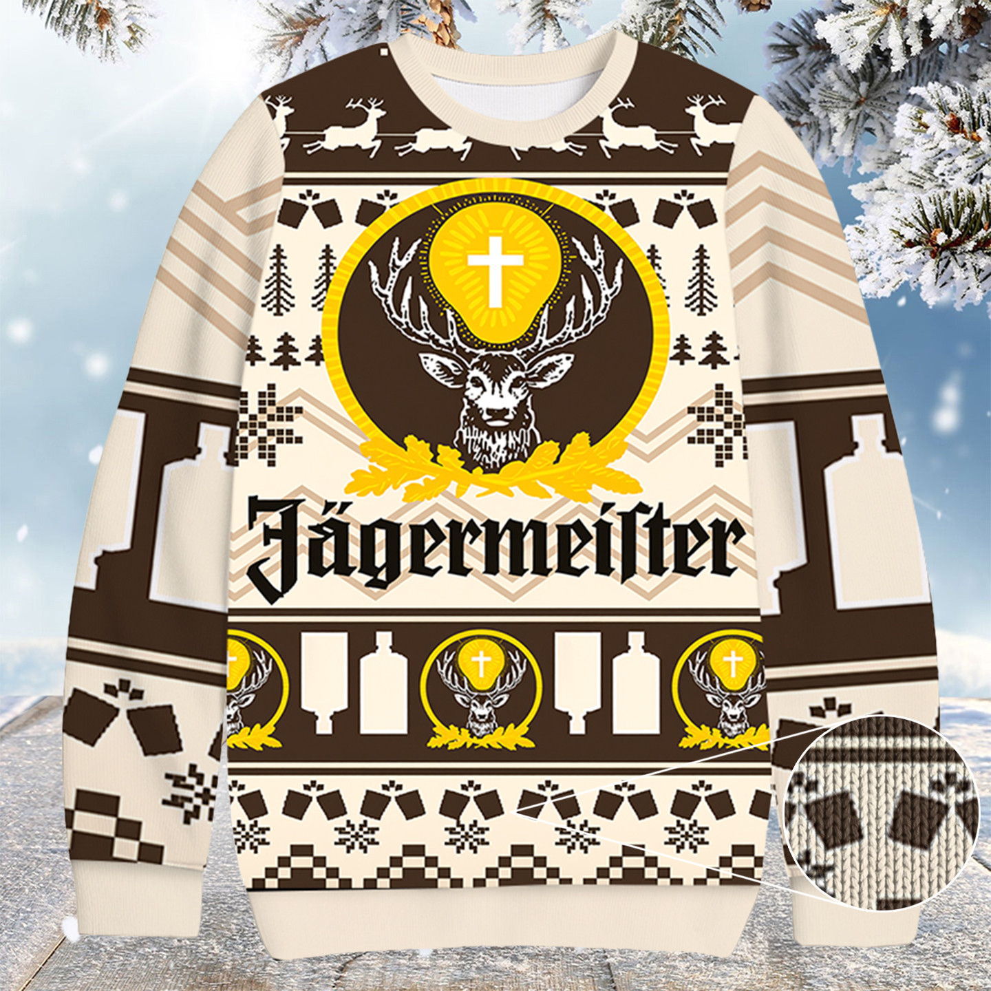 Jagermeister Christmas Ugly Sweater Funny Xmas Apparel Great Gifts For Brothers