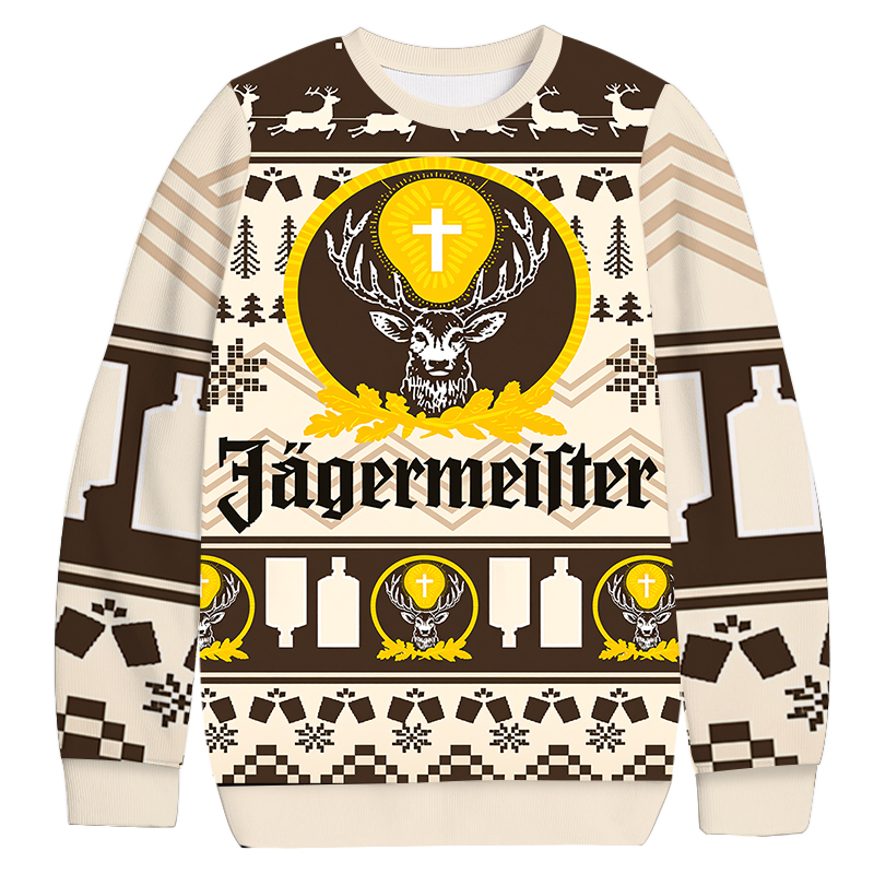 Jagermeister Christmas Ugly Sweatshirt Christmas Party Novelty Sweater Gift Ideas