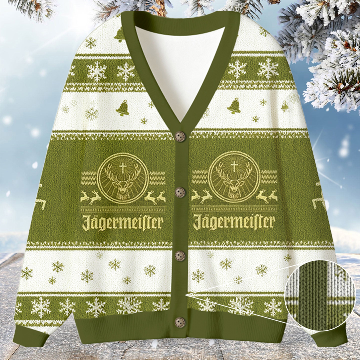 Jagermeister Elk Liquor Christmas Ugly Cardigan Merry Xmas Clothes Christmas Gift For Brother
