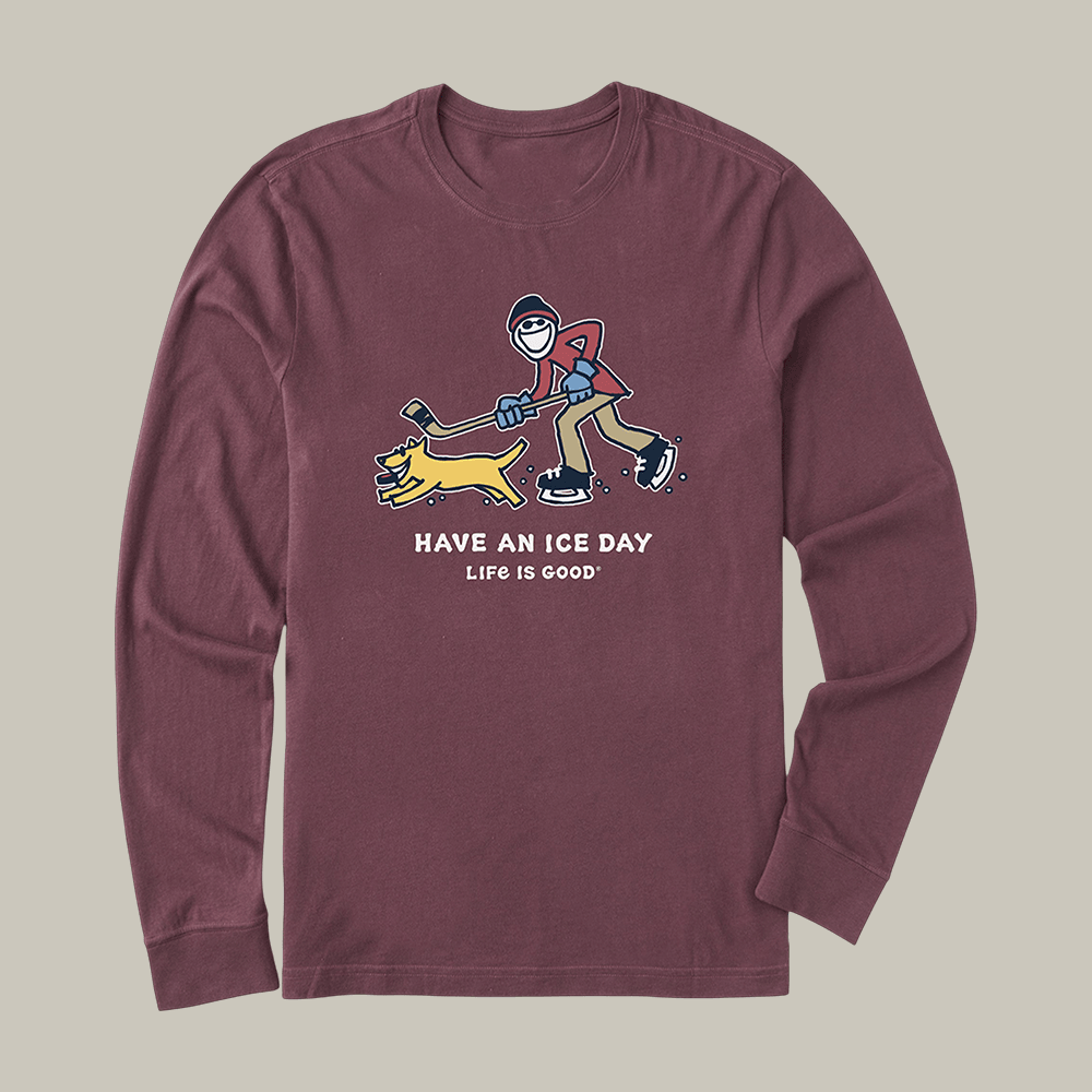 Jake And Rocket Ice Skating Long Sleeve Shirt Life Is Good Clothes Olympic Lover Gift For Hockey Fan