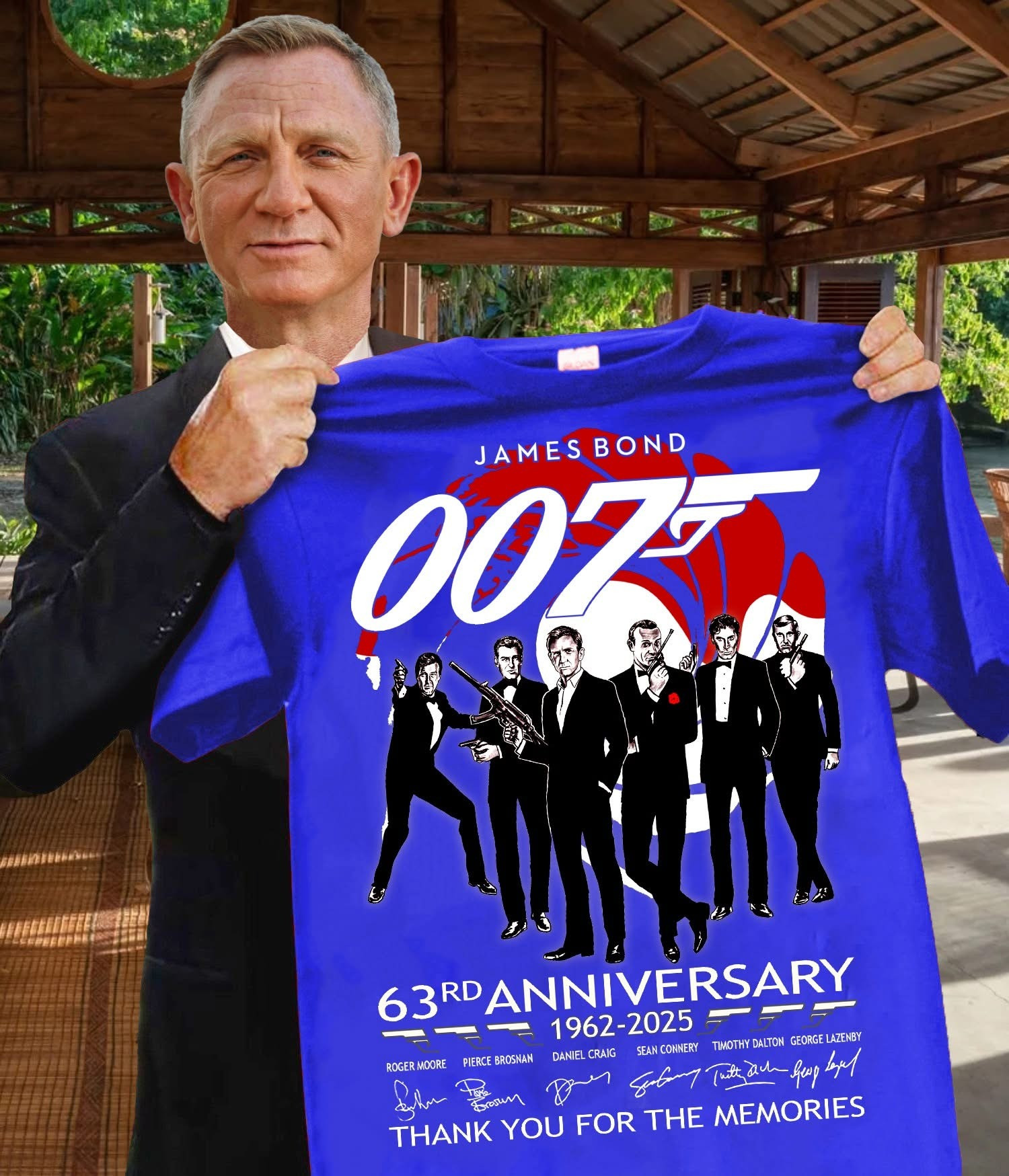 James Bond 007 63Rd Anniversary 1962 2025 T-Shirt Thank You For The Memories Fan Gifts