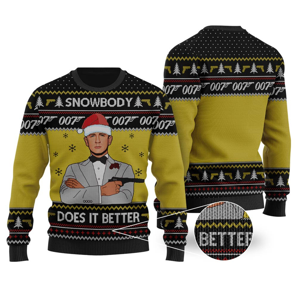 James Bond 007 Ugly Christmas Sweater Black Exclusive Christmas Sweater Merch Gift Edition