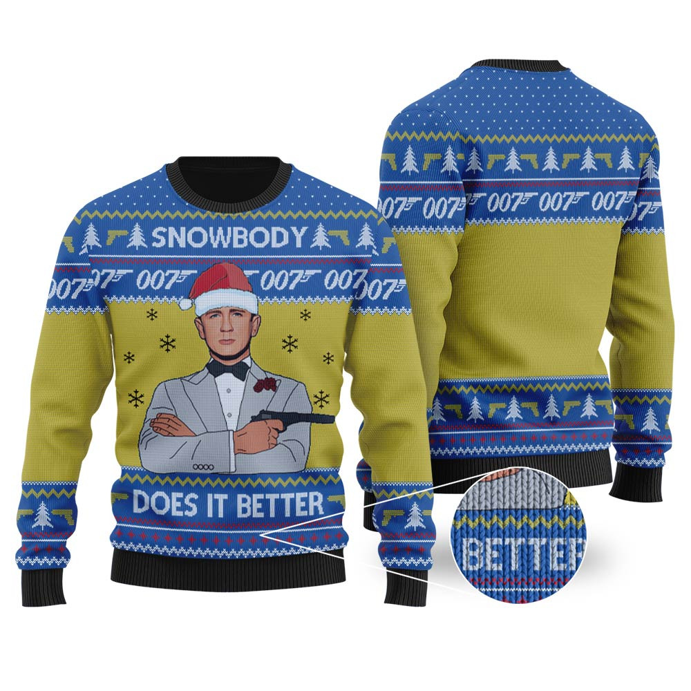 James Bond 007 Ugly Christmas Sweater Royal Perfect Winter Merch Gift for the Holiday Spirit