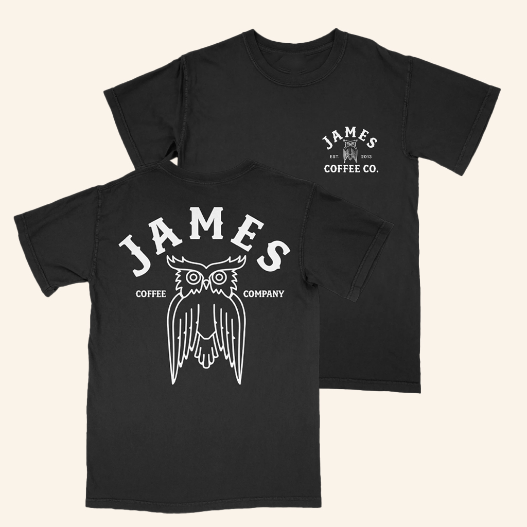 James Coffee Co Merch James Arch Logo Black T-Shirt Xmas Gifts For Dad James Coffee Co Merch James Arch Logo Black T-Shirt Xmas Gifts For Dad