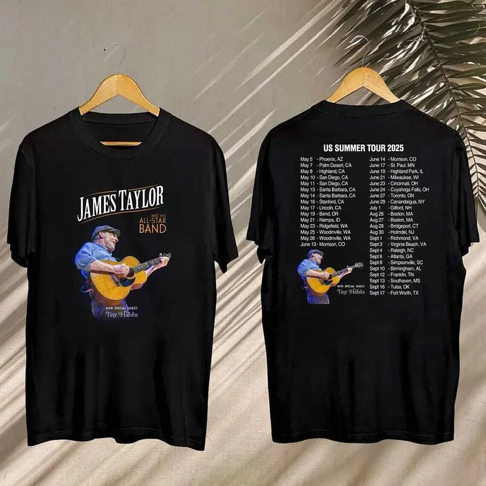 James Taylor Summer Tour 2025 Concert Merch Fan T-Shirt