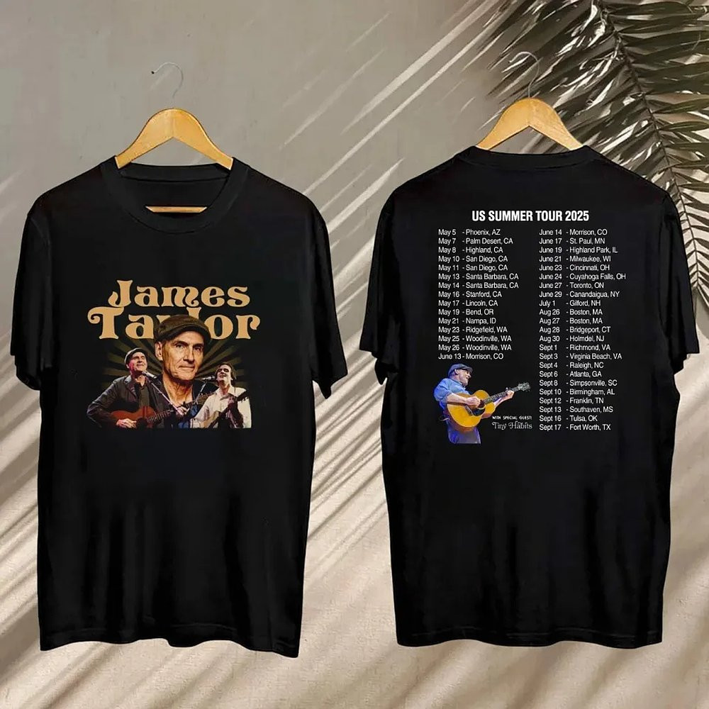 James Taylor Summer Tour 2025 Concert Music Fan Gift T-Shirt