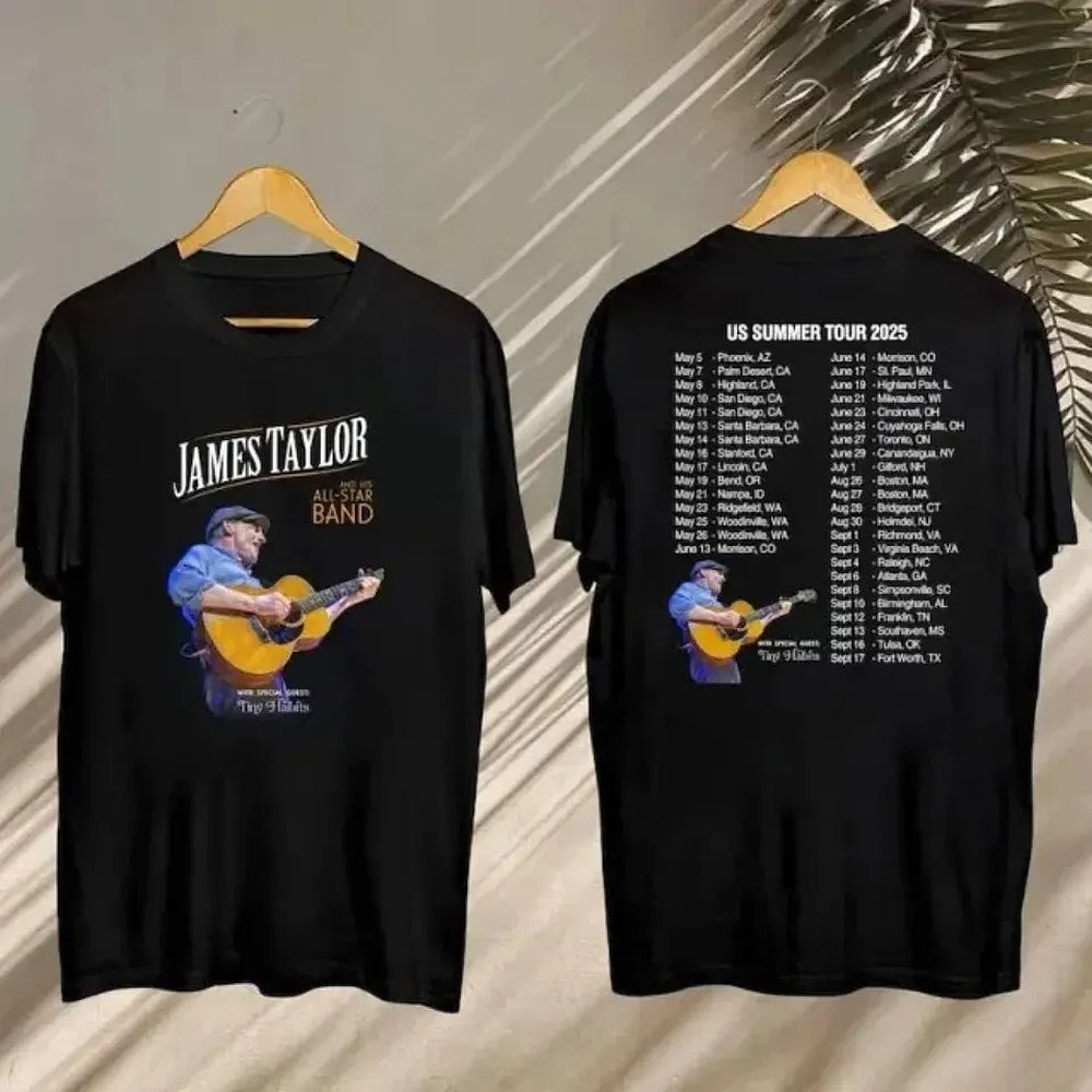 James Taylor Summer Tour 2025 T-Shirt Concert Merch Best Gift For Music Lovers
