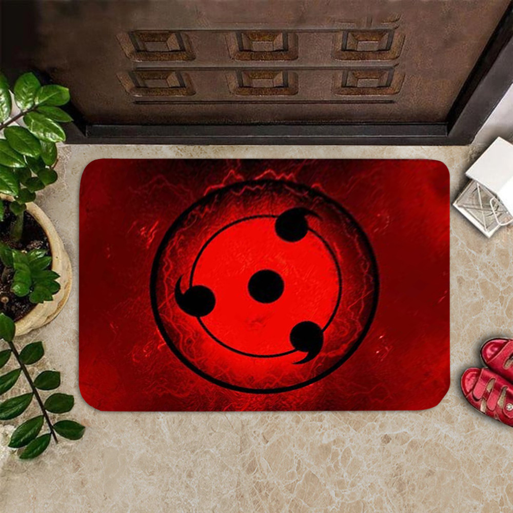 Japan Anime Doormat Kakashi Sasuke Naruto Itachi Uchiha Akatsuki Clouds Logo Pattern Home Decor