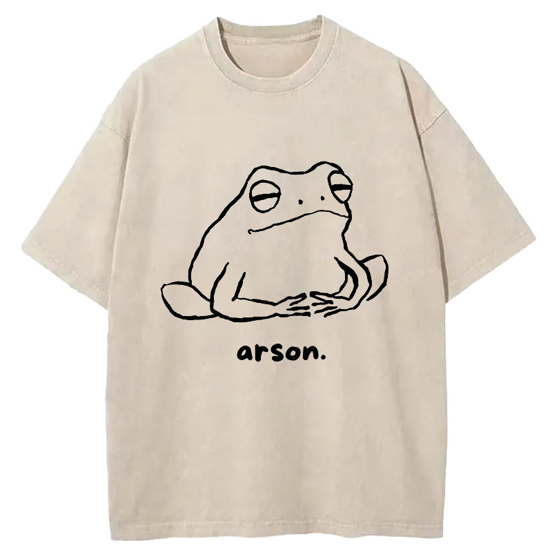 Japan Arsonist Frog Washed T-Shirt Trendy Aesthetic Graphic Apparel Gifts For Best Friend Japan Arsonist Frog Washed T-Shirt Trendy Aesthetic Graphic Apparel Gifts For Best Friend