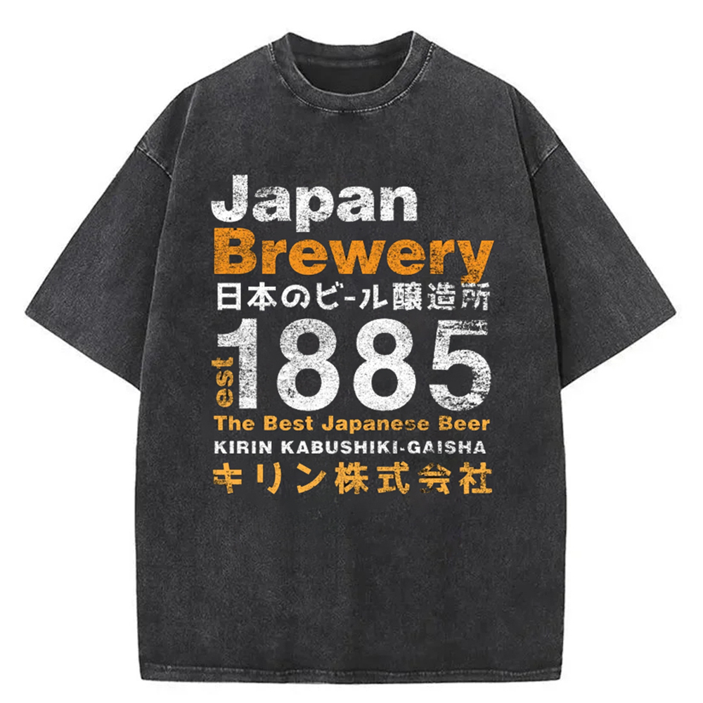 Japan Brewery Washed T-Shirt Trendy Aesthetic Graphic Apparel Gifts For Friends Japan Brewery Washed T-Shirt Trendy Aesthetic Graphic Apparel Gifts For Friends