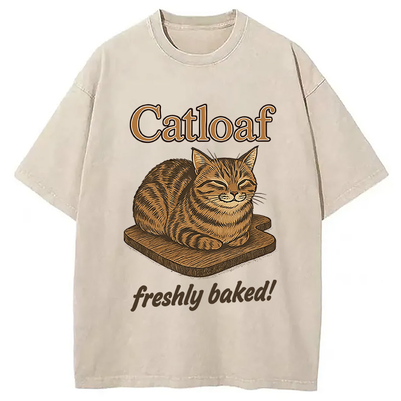 Japan Catloaf Washed T-Shirt Cool Graphic Tee For Men Women Gifts For Friends