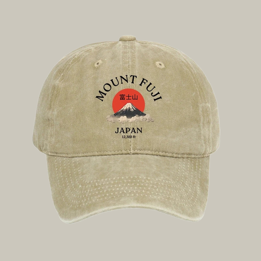 Japan Mount Fuji Sun Washed Cap Aesthetic Baseball Caps Christmas Gift Ideas For Mom