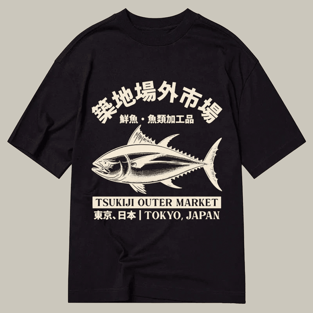 Japan Tsukiji Fish Market Classic T-Shirt Japanese Art Clothes Gifts For Him