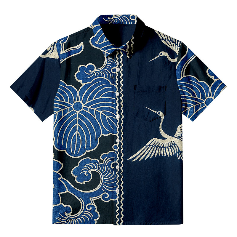 Japanese Aloha Button Up Shirt Japanese Inspired Design Mythology Shirt Gift Ideas