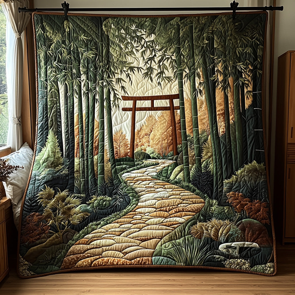 Japanese Bamboo Charm Quilted Blanket Bed Room Decor Gifts For Church Members