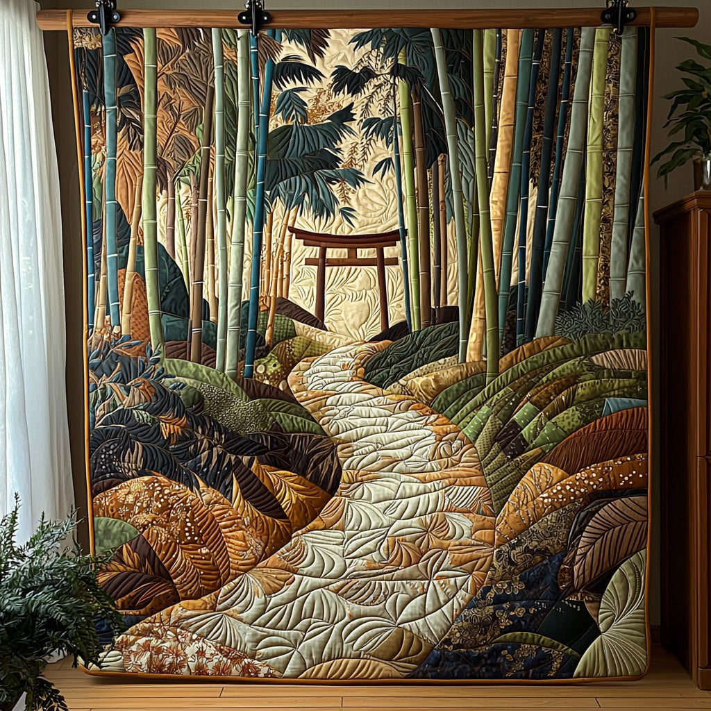 Japanese Bamboo Path Quilted Blanket Bedroom Decor Gifts For The Family Christmas