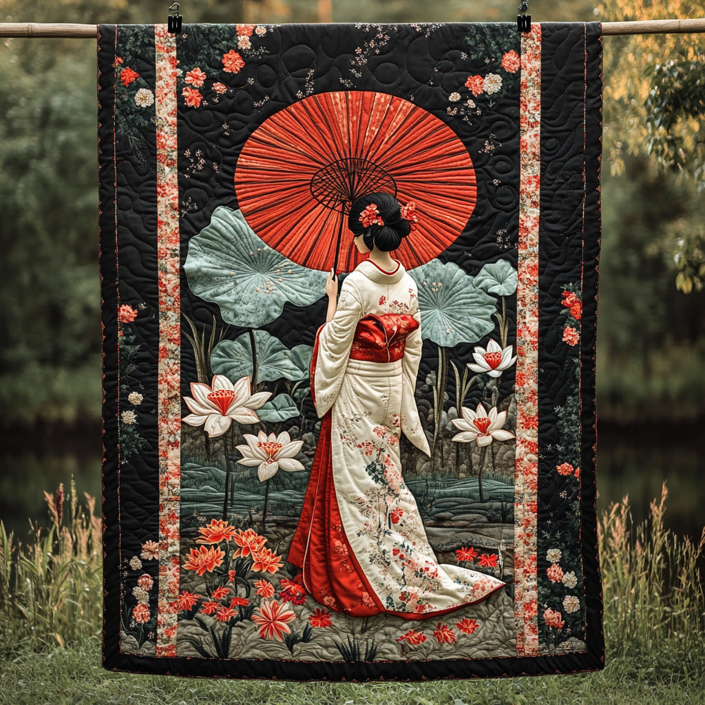 Japanese Geisha Elegance Quilted Blanket Home Bedding Decor Best Family Presents For Christmas