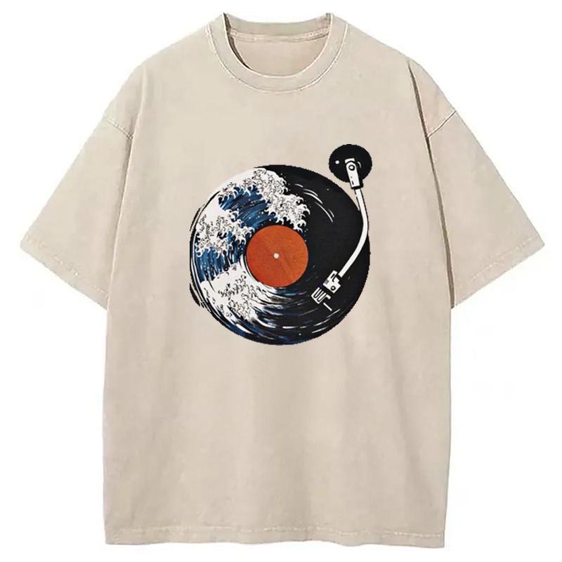 Japanese Hokusai The Great Wave Washed T-Shirt Trendy Everyday Casual Outfit Gifts For Best Friend Japanese Hokusai The Great Wave Washed T-Shirt Trendy Everyday Casual Outfit Gifts For Best Friend