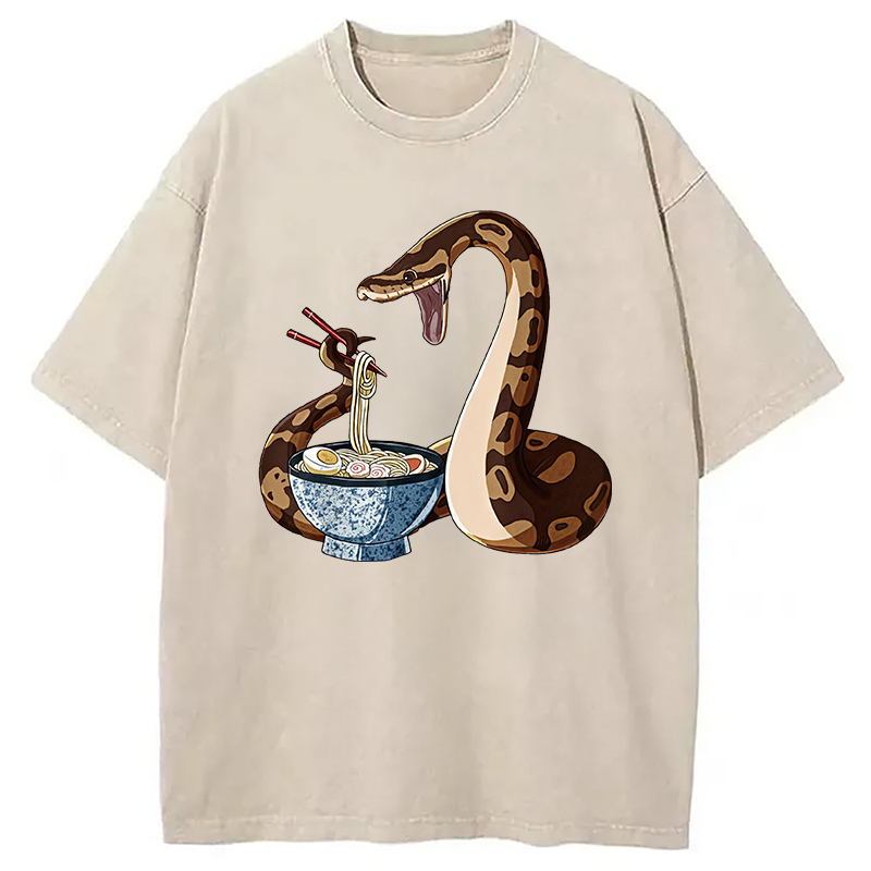 Japanese Kawaii Ramen Snake Funny Washed T-Shirt Funny Quote Unisex Shirt Gifts For Brother Japanese Kawaii Ramen Snake Funny Washed T-Shirt Funny Quote Unisex Shirt Gifts For Brother