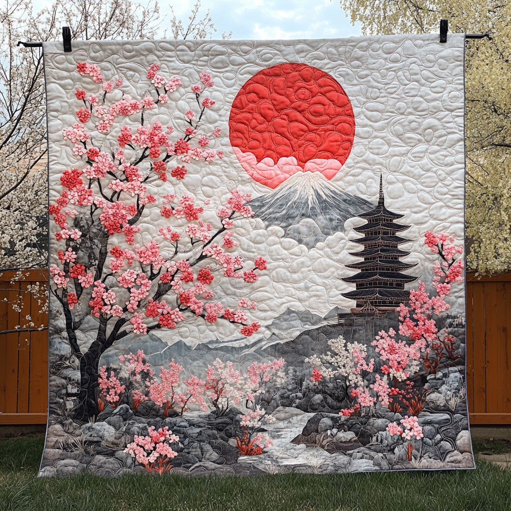 Japanese Pagoda Charm Quilted Blanket Best Couch Throw Blanket Family To Family Christmas Gift Ideas