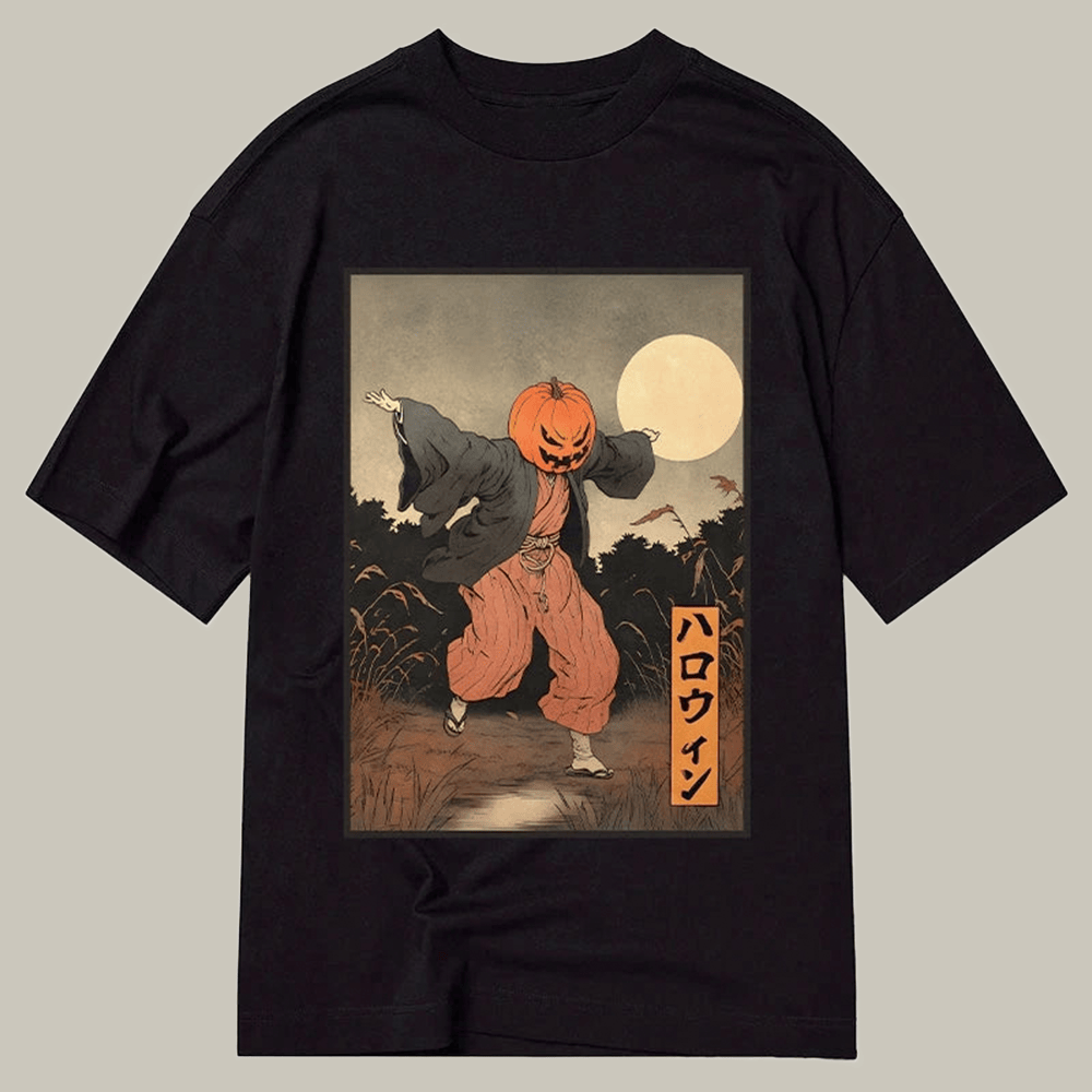 Japanese Pumpkin Monster Classic T-Shirt Spooky Pattern Meme Merch Present For Him