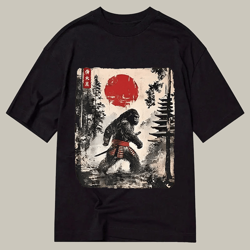 Japanese Samurai Bigfoot Classic T-Shirt Japanese Vintage Shirt Gifts For Boyfriend