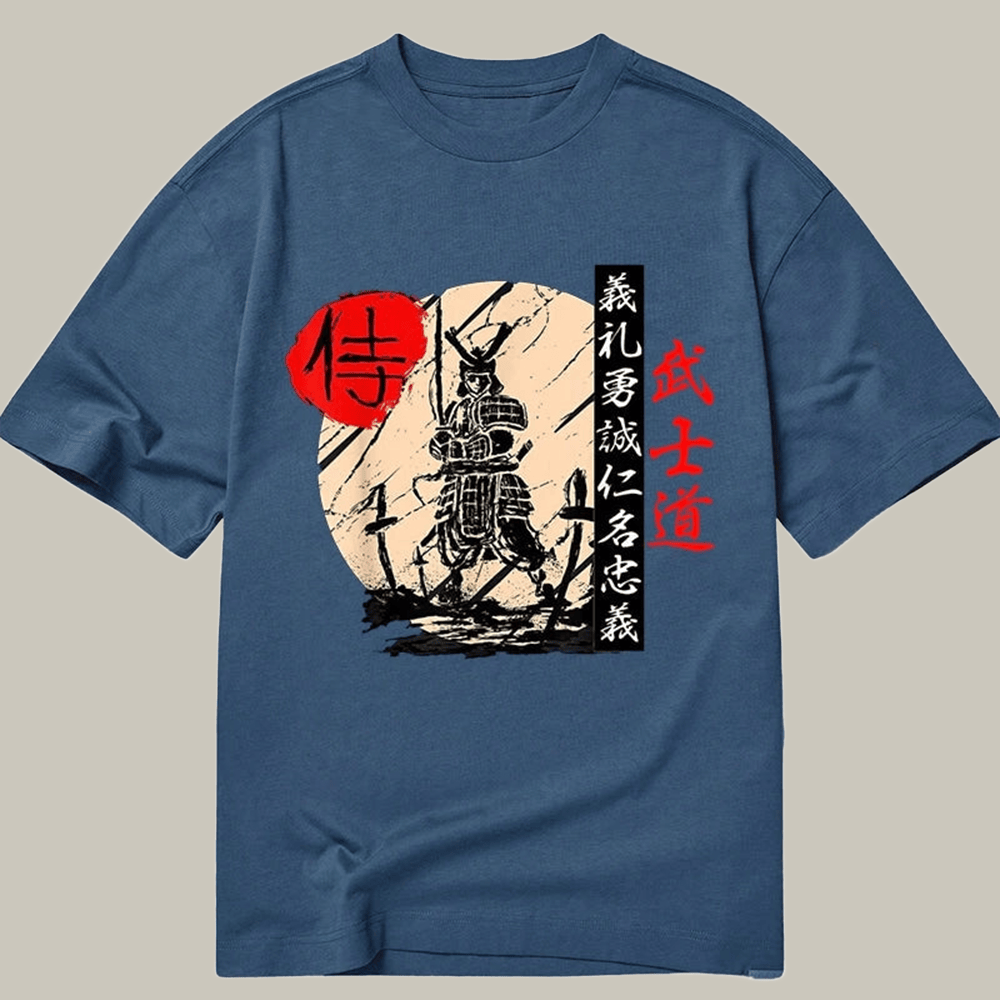 Japanese Samurai Warrior Bushido Kanji Classic T-Shirt Japanese Art Shirt Samurai Lover Gifts
