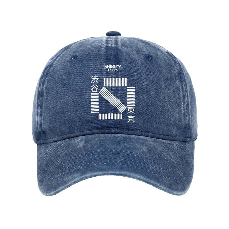 Japanese Shibuya Crossing Washed Hat Shibuya Tokyo Stylish Hat Father's Gifts