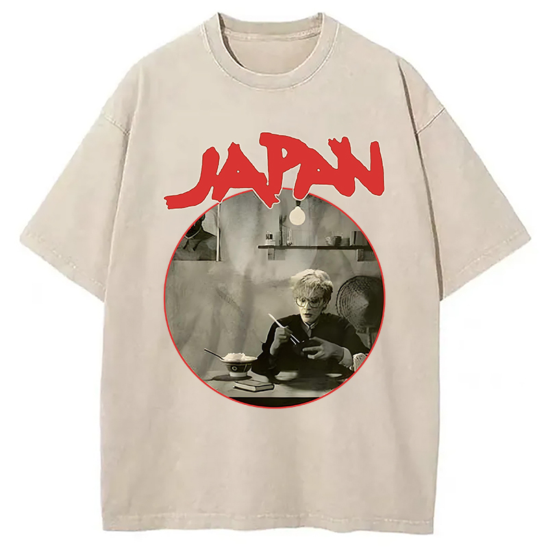 Japanese Tin Drum Washed T-Shirt Trendy Everyday Casual Outfit Gifts For Friends