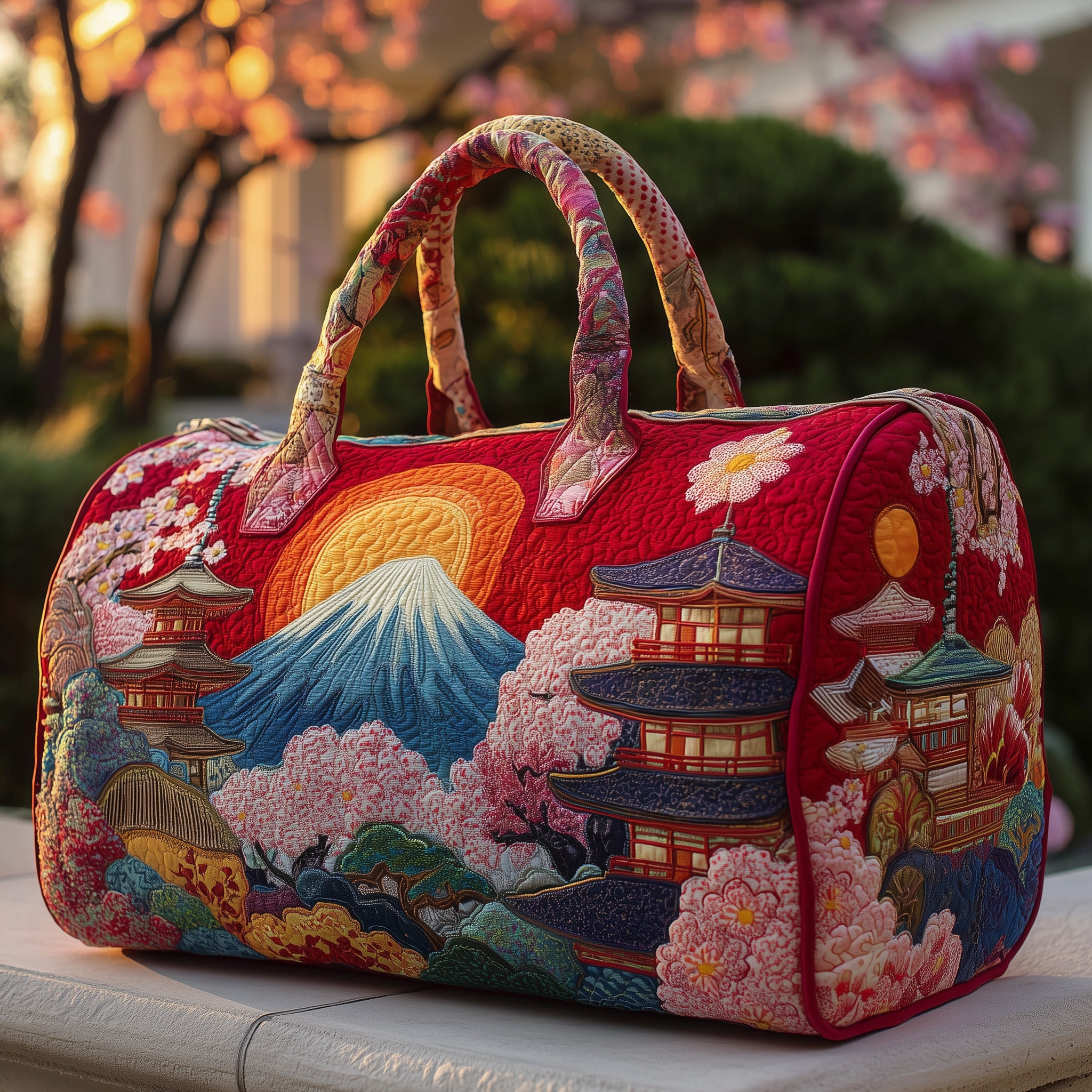 Japanese Vibe Quilted Duffle Bag Everyday Gift Idea