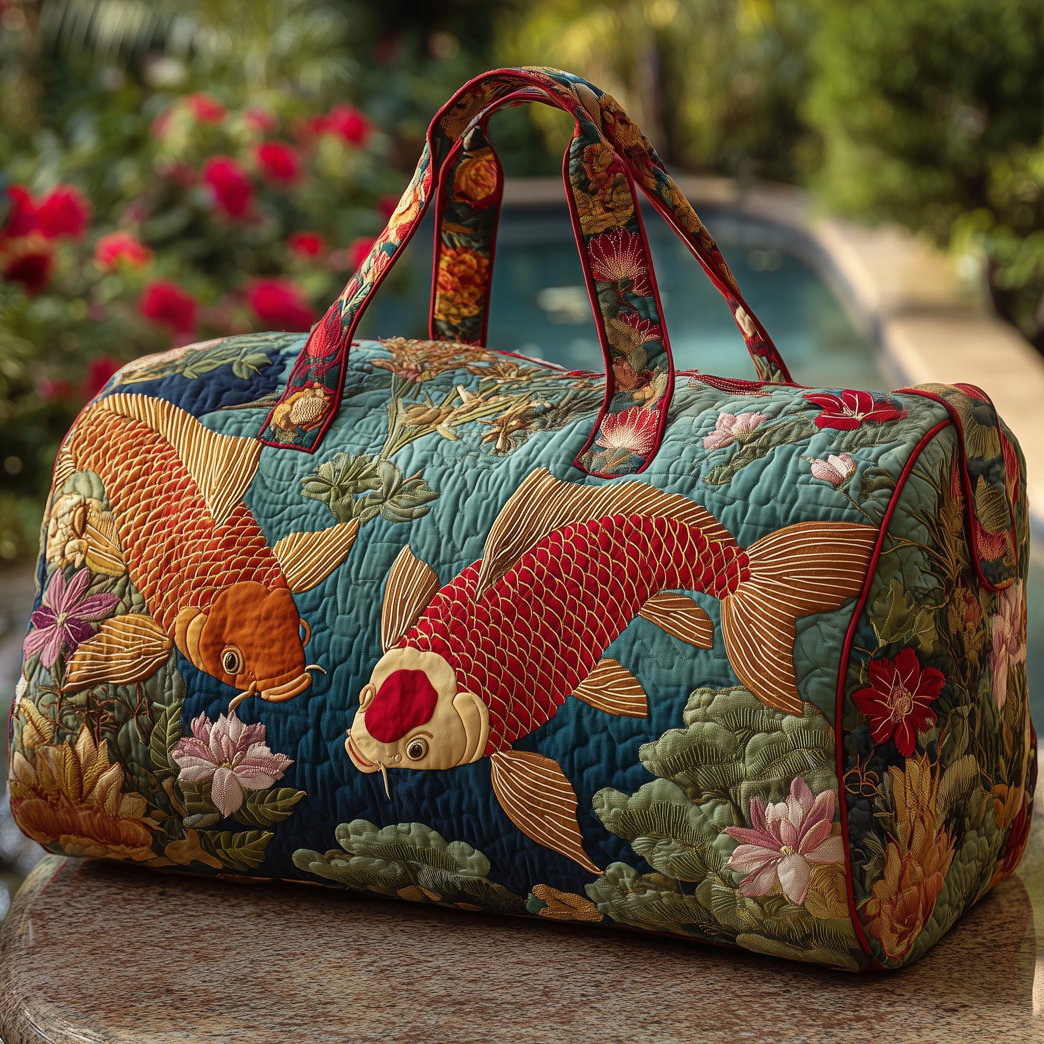 Japanese Vibe Quilted Duffle Bag Gift For Him