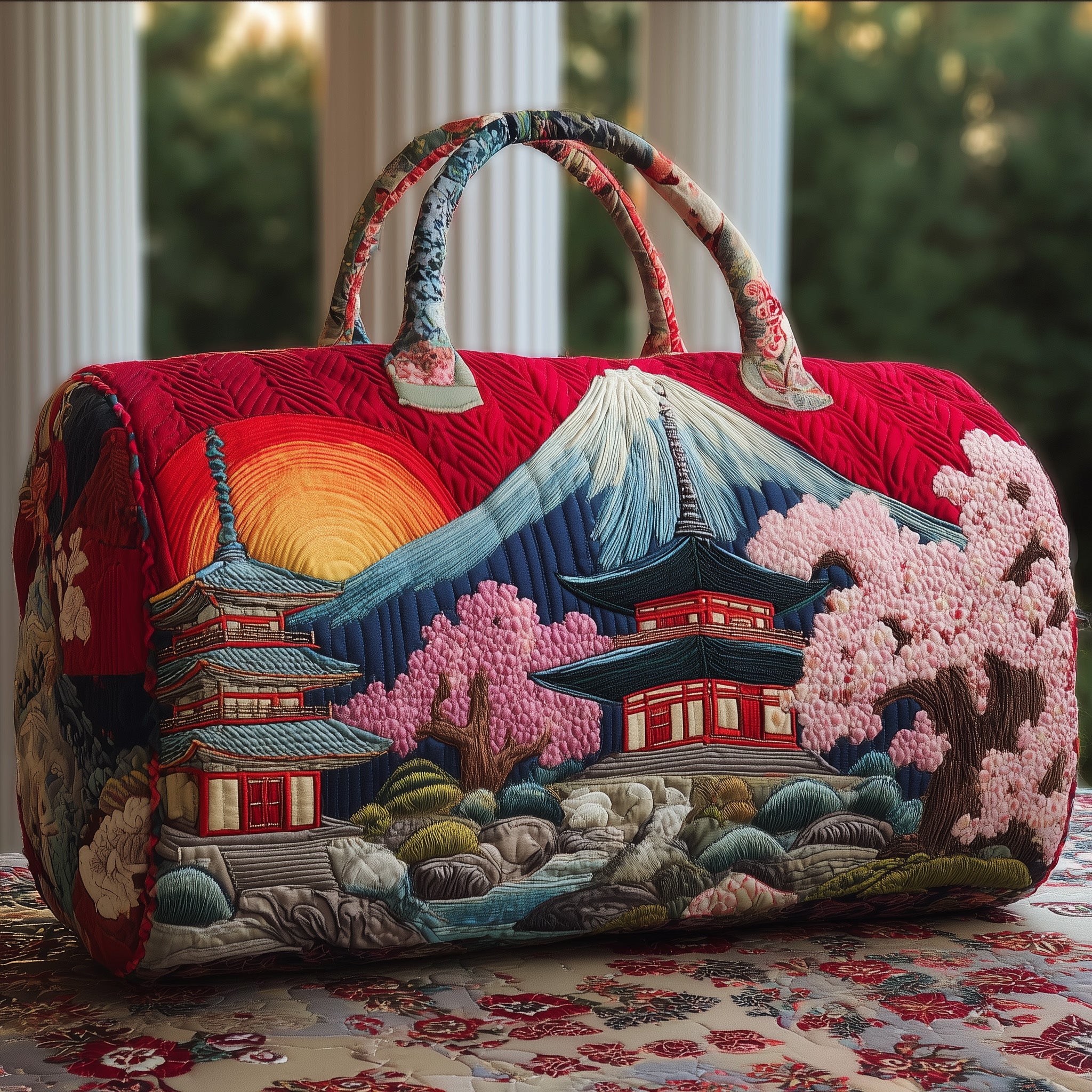 Japanese Vibe Quilted Duffle Bag Gift For Mom