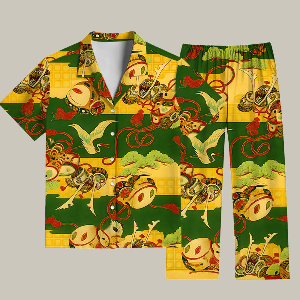 Japanese Vintage Pattern Pajama Set Merry Christmas Clothes Good Christmas Gifts For Mom