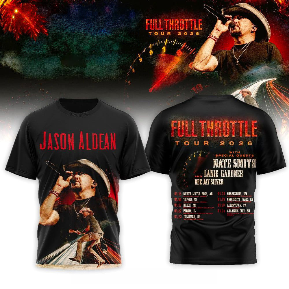 Jason Aldean Full Throttle Tour 2026 T-Shirt Jason Aldean Merch Presents For Music Lovers