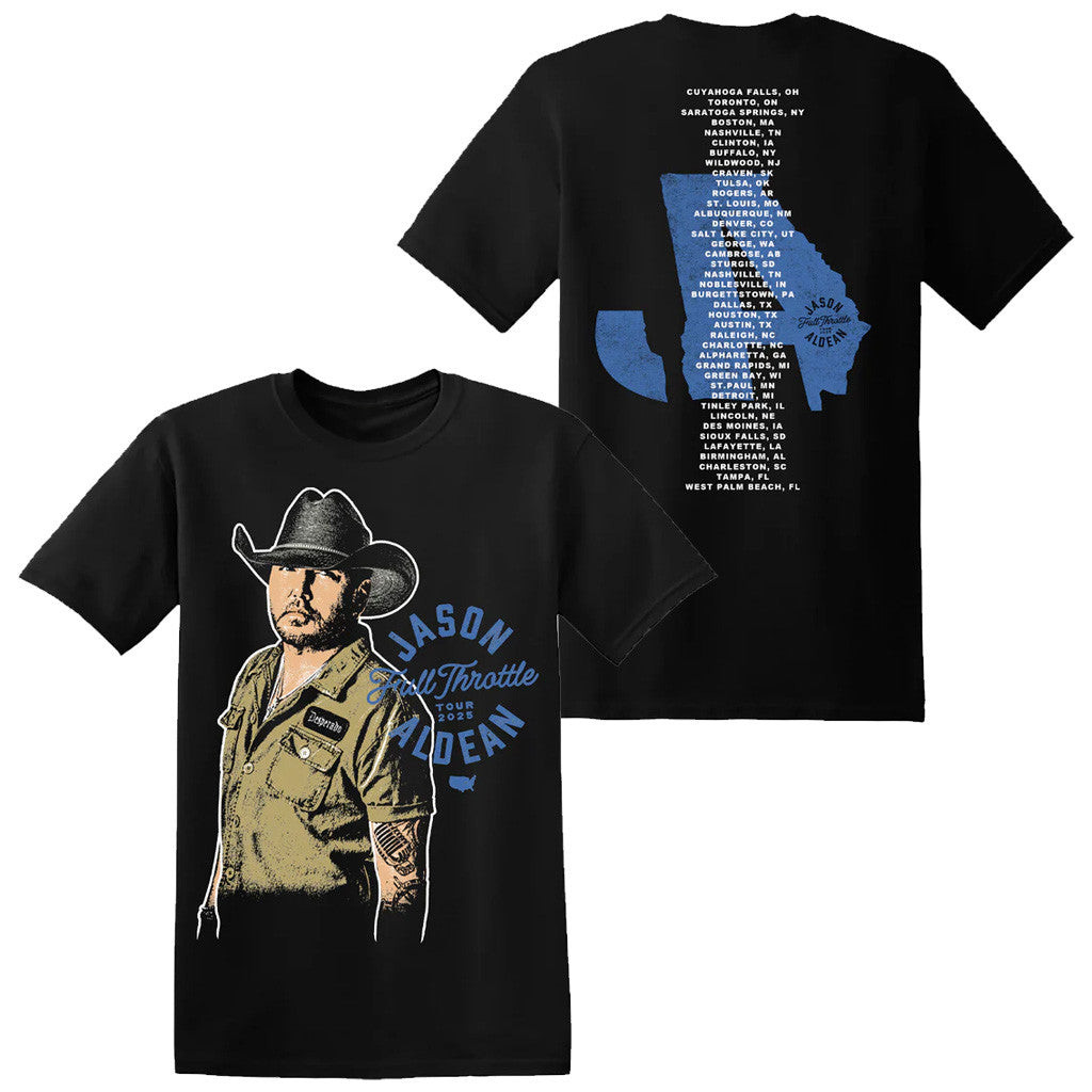 Jason Aldean Merch Tour 2025 Full Throttle Tour Photo T-Shirt Best Gifts For Music Lovers