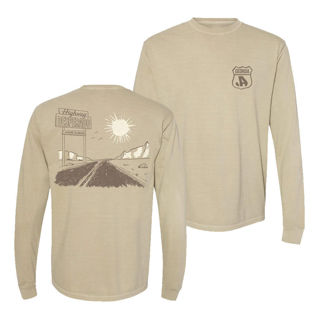 Jason Aldean Merch Tour 2025 Highway Desperado Long Sleeve T-Shirt Gift Ideas For Dad Jason Aldean Merch Tour 2025 Highway Desperado Long Sleeve T-Shirt Gift Ideas For Dad