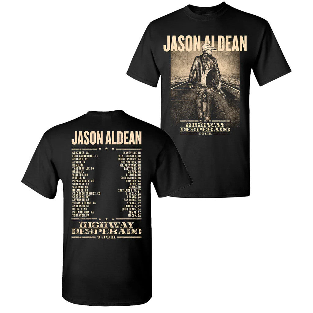 Jason Aldean Merch Tour 2025 Highway Desperado Tour T-Shirt Unique Gifts For Music Lovers Jason Aldean Merch Tour 2025 Highway Desperado Tour T-Shirt Unique Gifts For Music Lovers