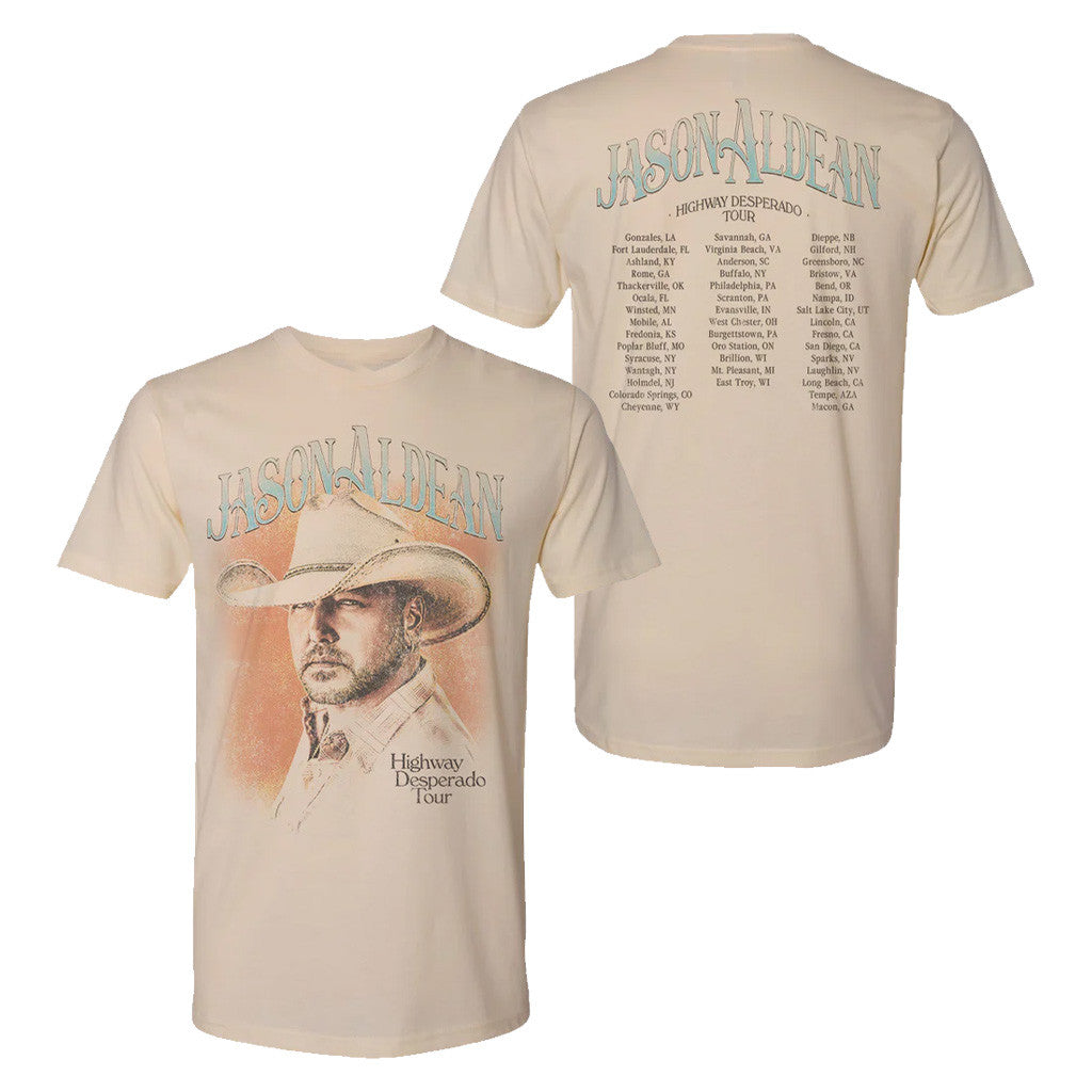 Jason Aldean Merch Tour 2025 Highway Desperado Tour Vintage Photo T-Shirt Gifts For Dad Jason Aldean Merch Tour 2025 Highway Desperado Tour Vintage Photo T-Shirt Gifts For Dad