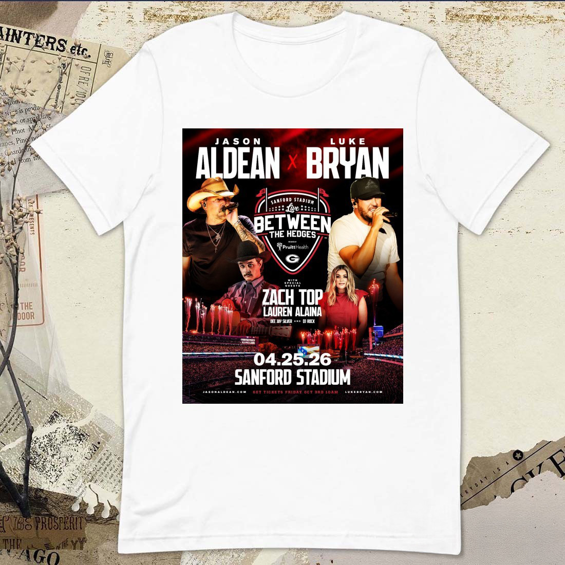 Jason Aldean Vs Luke Bryan Live Between the Hedges Merch Sanford Stadium Poster T-Shirt Fans Gift