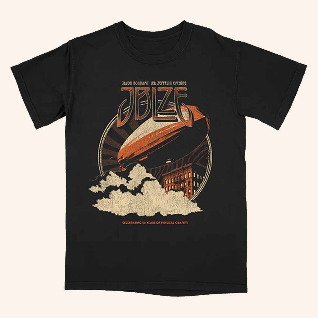 Jason Bonham Merch JBLZE Physical Graffiti Black T-Shirt Gift Ideas For Music Lovers Jason Bonham Merch JBLZE Physical Graffiti Black T-Shirt Gift Ideas For Music Lovers