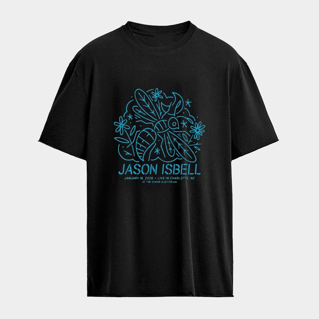 Jason Isbell Jan 16 2026 Ovens Auditorium In Charlotte NC T-shirt Jason Isbell Merch