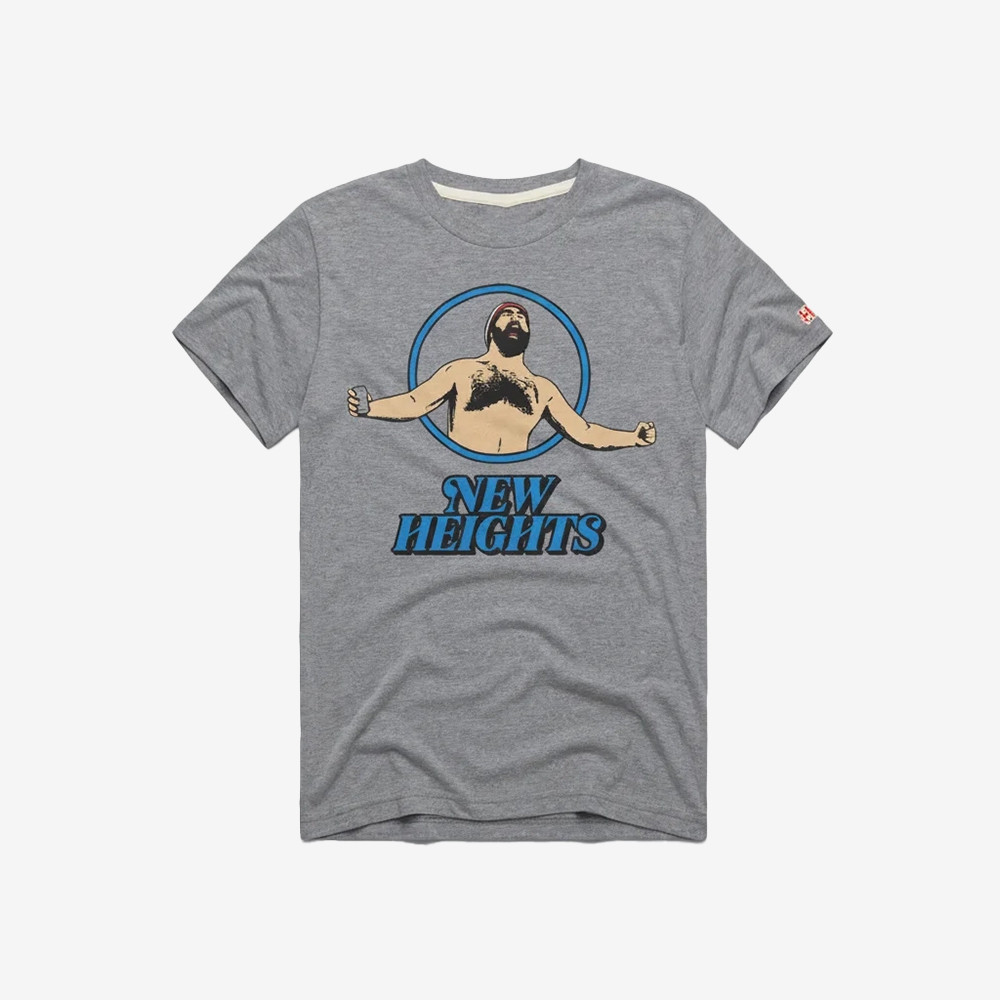 Jason Kelce Shirtless New Heights V-Neck Shirt Travis Kelce Clothes Gifts For Fans