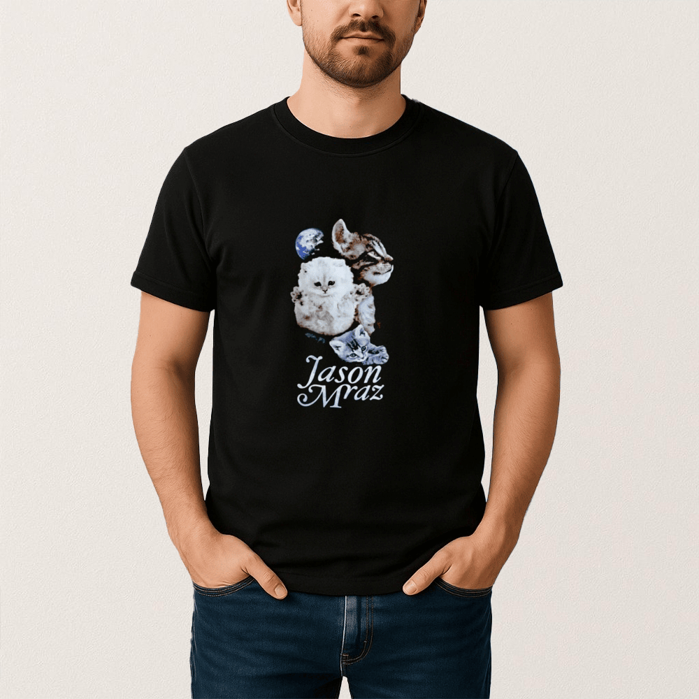 Jason Mraz Fond Of Cats T-Shirt Jason Mraz Clothes Music Gift For Cat Lovers