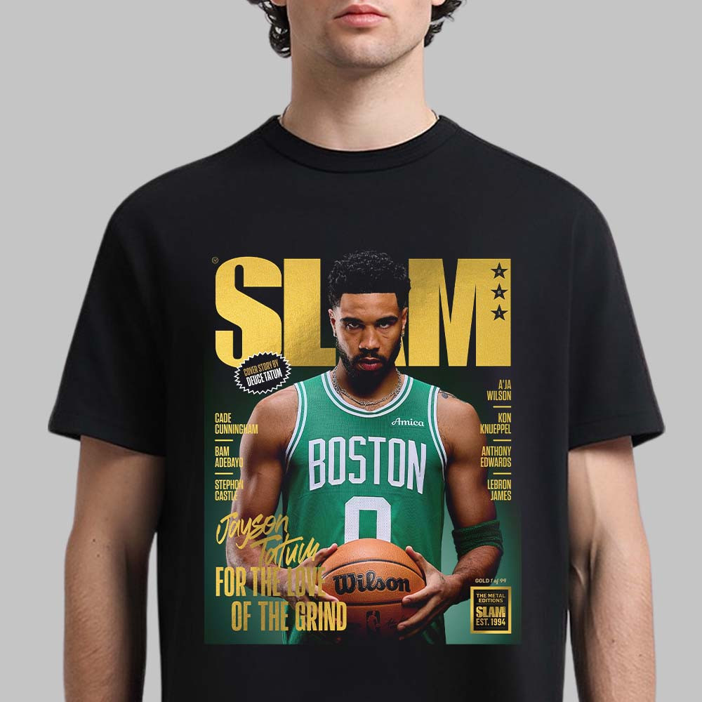 Jason Tatum Boston Celtics On The Cover Of Slam T-Shirt Gold Medal Edition Series Shirt Fan Gift For Dad