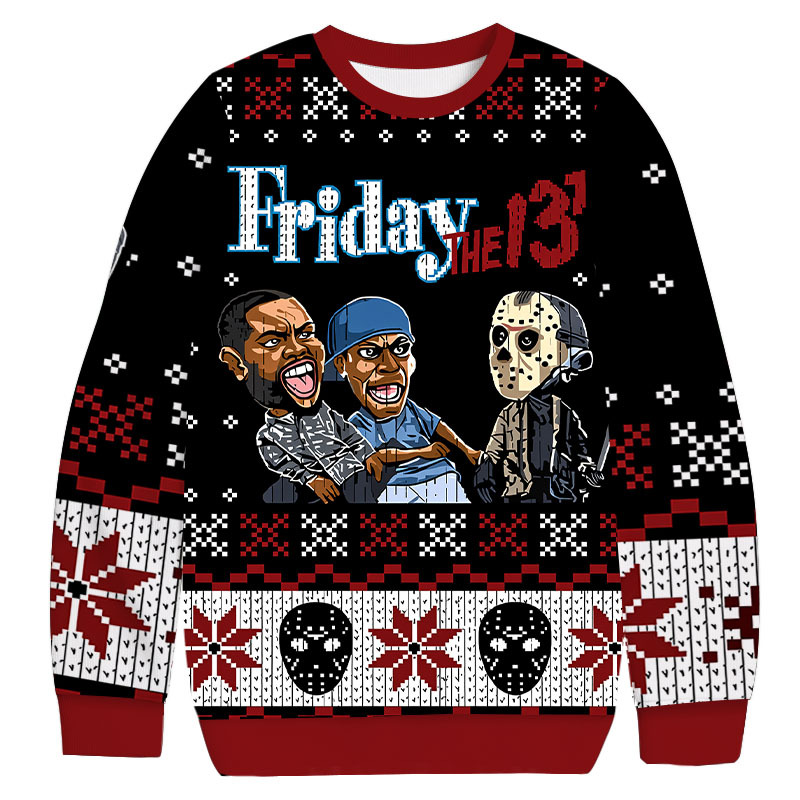 Jason Voorhees Friday The 13th Christmas Ugly Sweatshirt Christmas Party Novelty Sweater Gift Ideas
